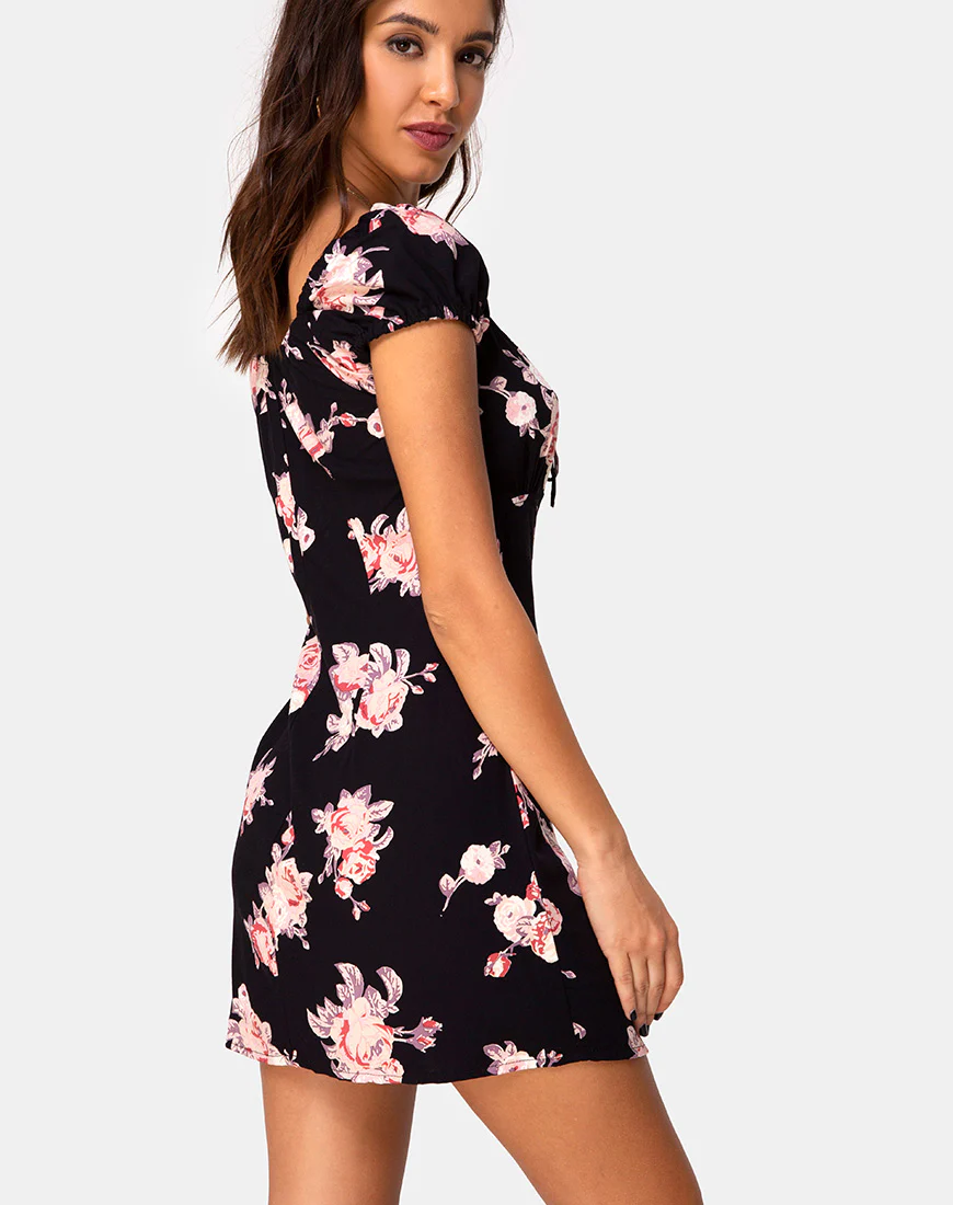 Gaval Mini Dress in Vintage Rose Pink - Awmao