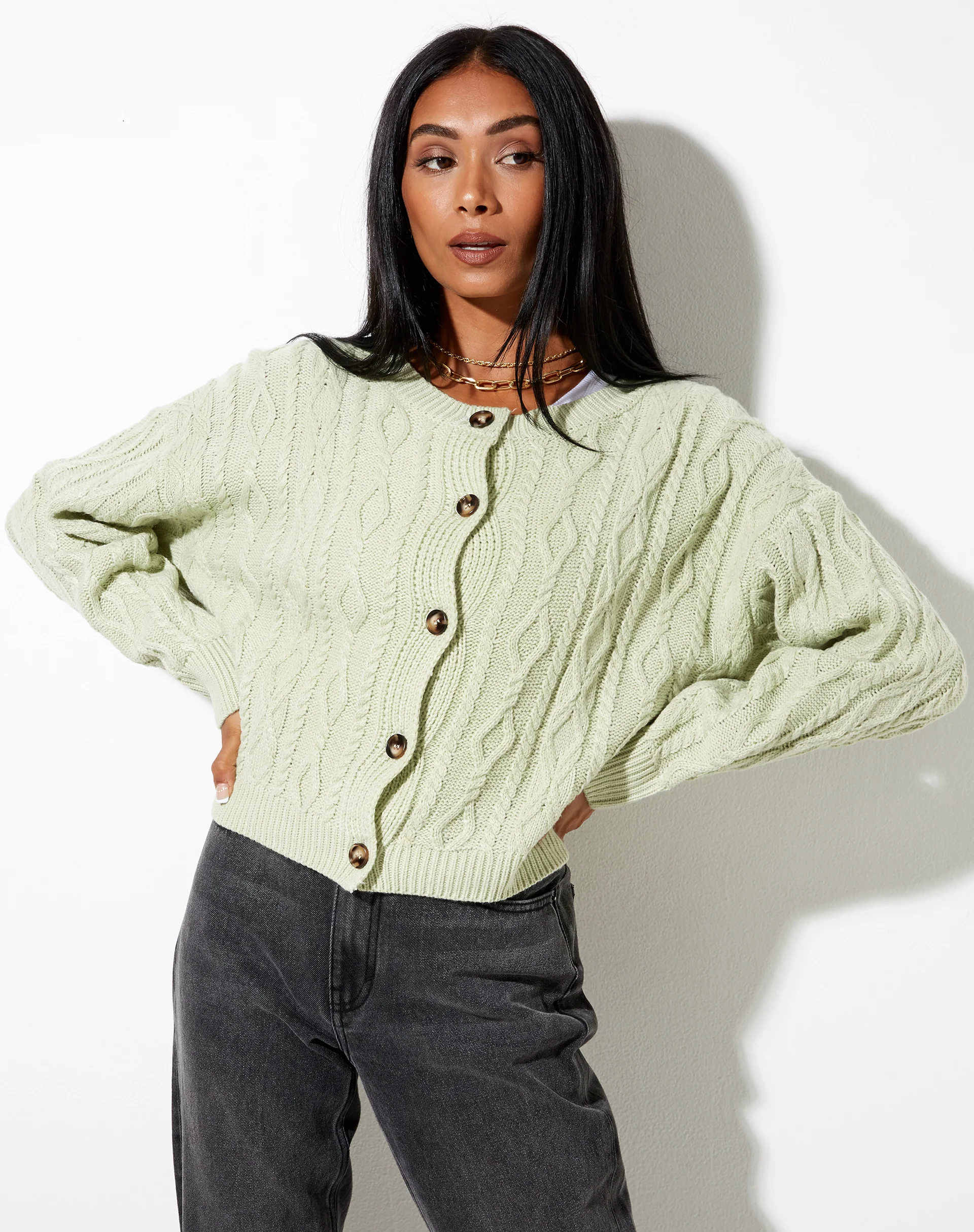 Beira Cardi in Mint - Awmao