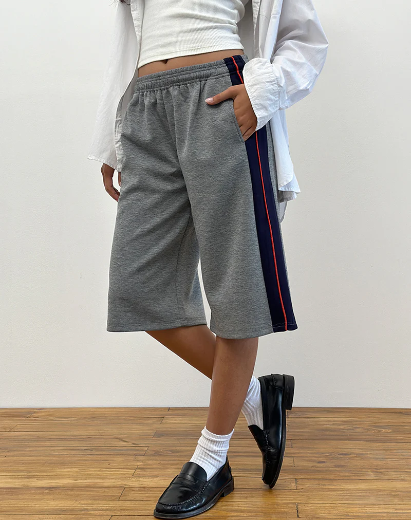 Ridley Side Stripe Shorts in Grey - Awmao