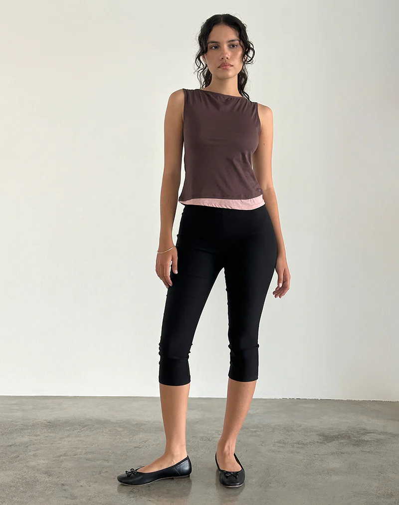 Aida Top in Tissue Deep Mahogany with Pink Lady - Awmao
