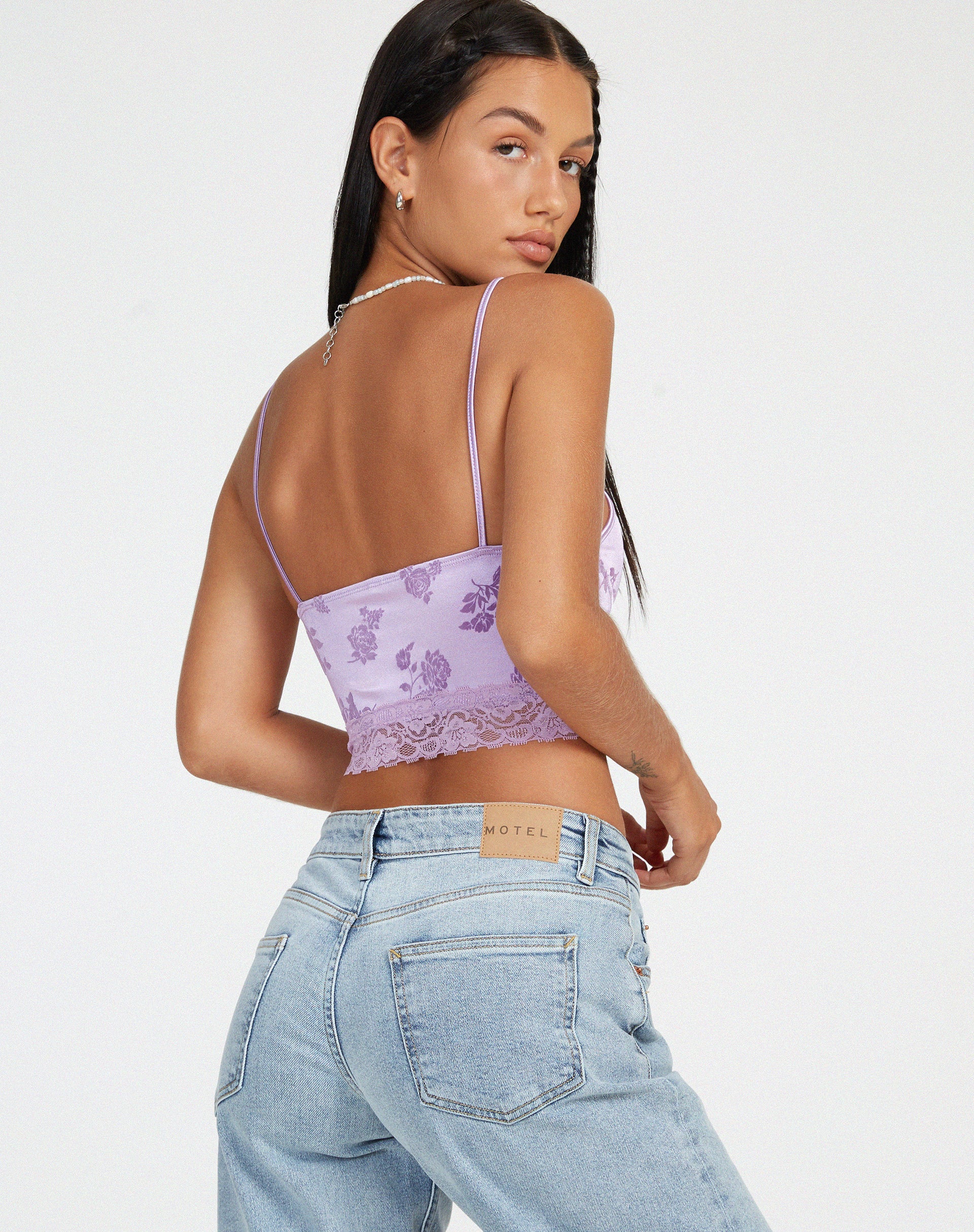 Dyrana Crop Top in Rose Flock Lilac - Awmao