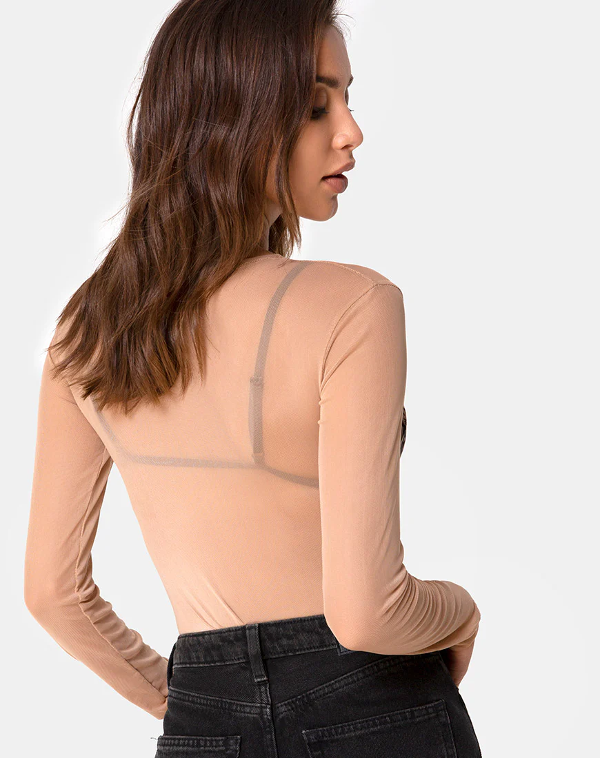 Bonella Bodice Alchemy in Net Taupe - Awmao
