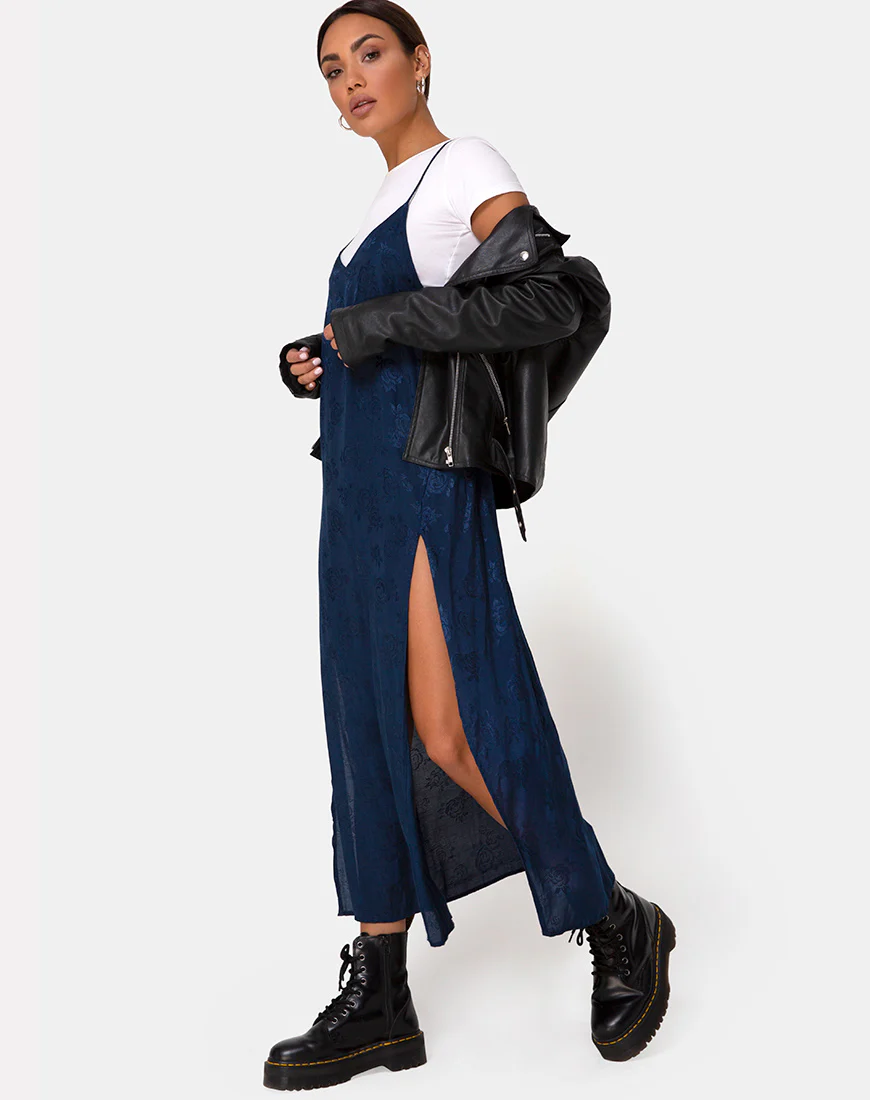 Hime Dress in Satin Blue Rose - Awmao