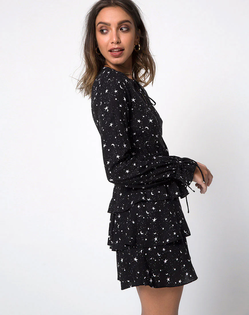 Kepsibelle Skater Dress in Ditsy Cosmo - Awmao