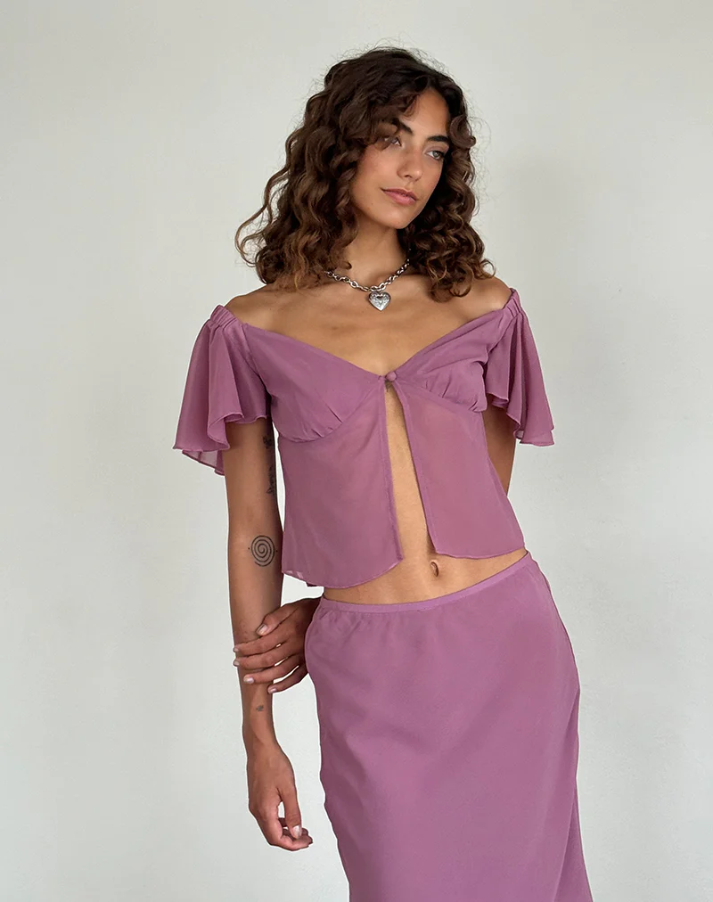 Samsiar Top in Chiffon Mauve - Awmao