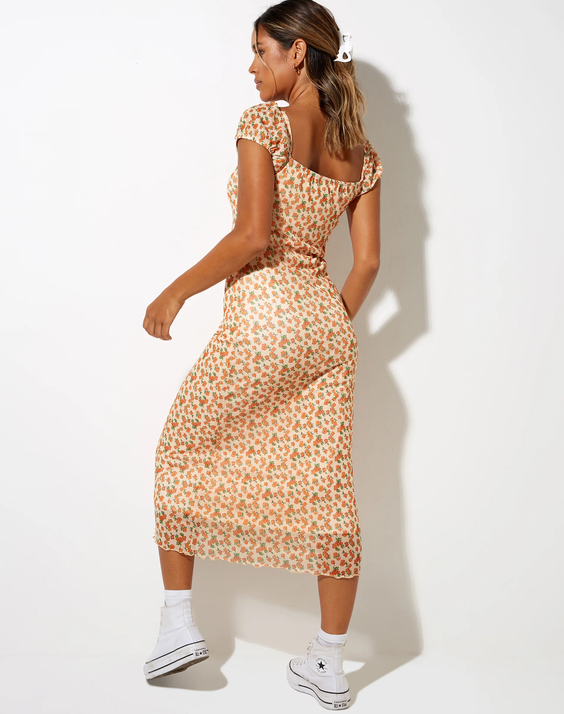 Windy Midi Dress in Summer Bloom - Awmao