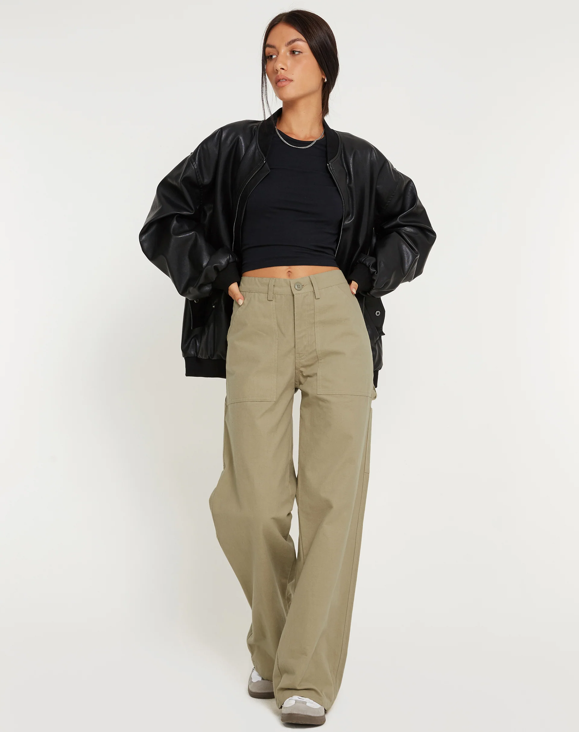 Kusnaedi Wide Leg Trouser in Stone - Awmao