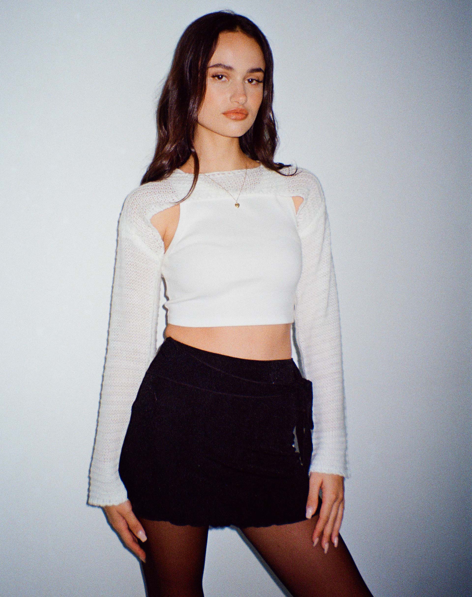 Hantaro Bolero Top in Ivory - Awmao