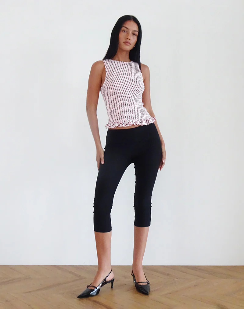 Birita Shirred Tank Top in Geometric Tile - Awmao