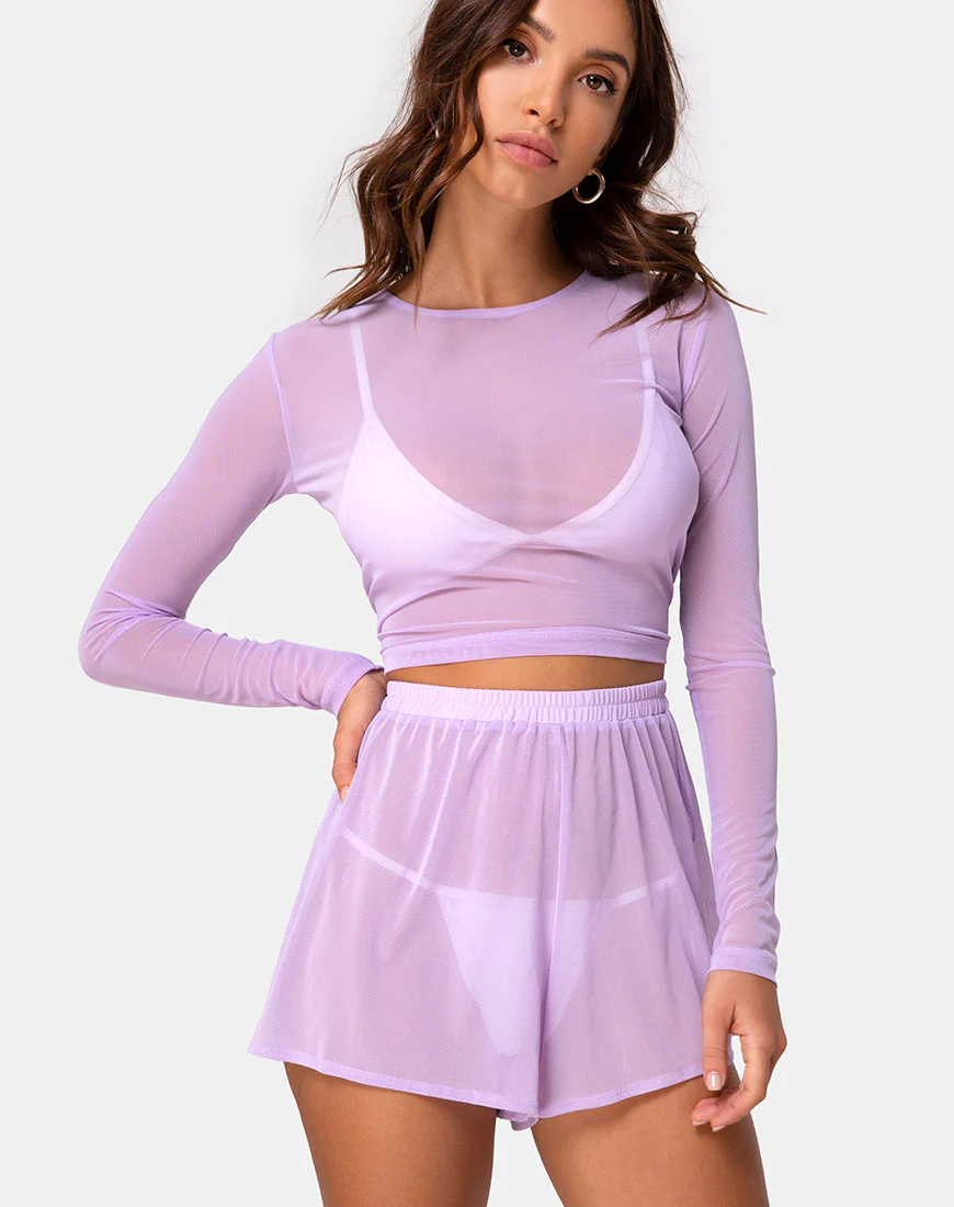 Boris Short in Net Lilac - Awmao