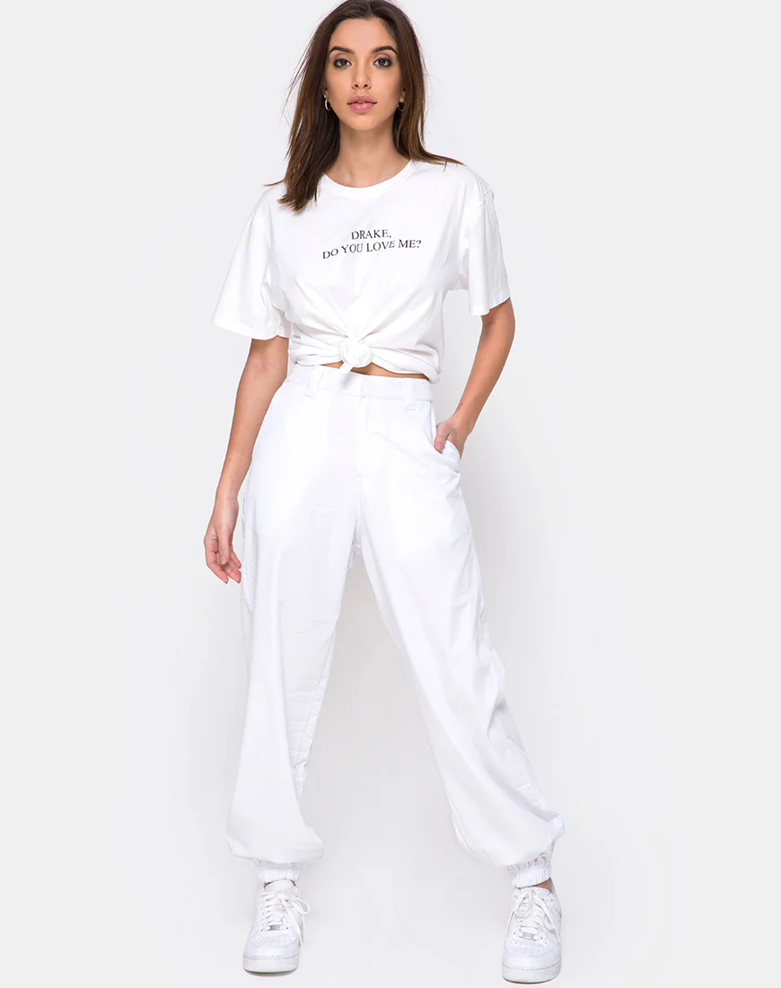 Jubie Cargo Trouser in White Drill - Awmao