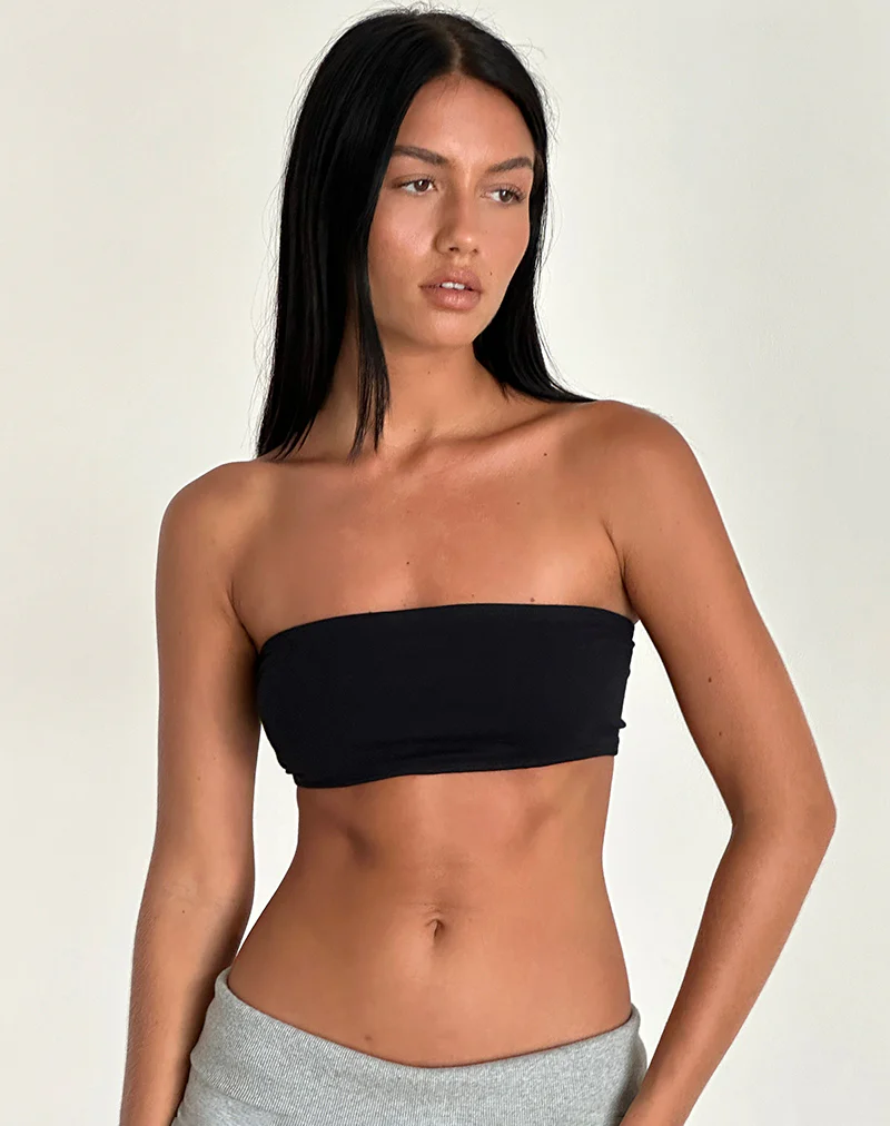 Nabel Micro Tube Top in Black - Awmao