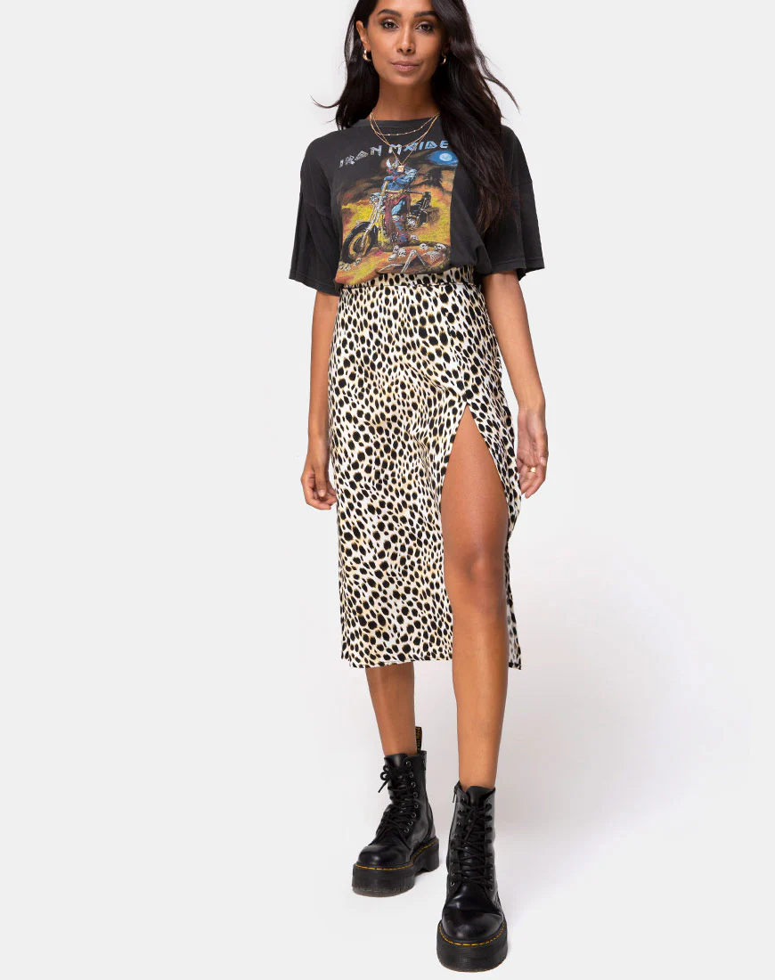 Saika Midi Skirt in Cheetah - Awmao