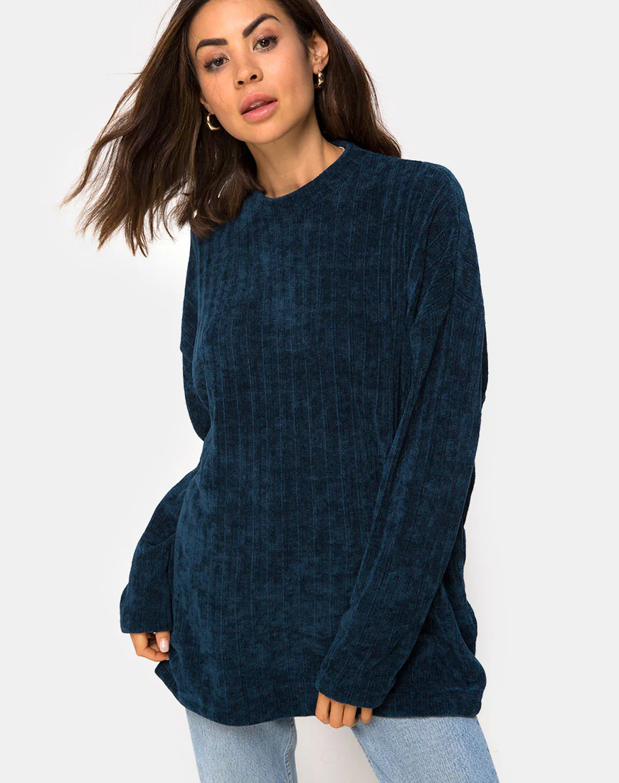 Dad Jumper in Chenille Blue - Awmao