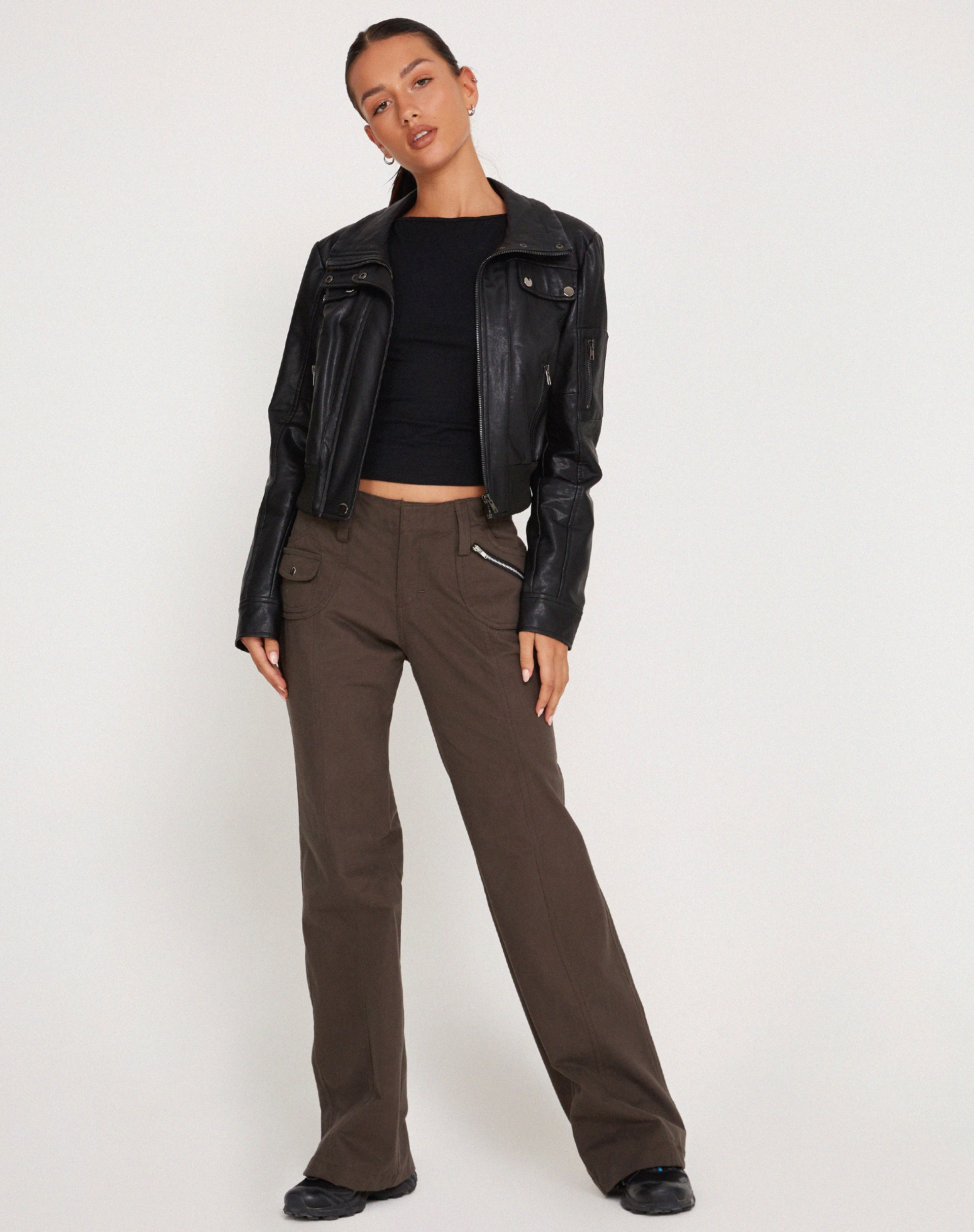 Kauna Low Rise Trouser in Dark Grey - Awmao