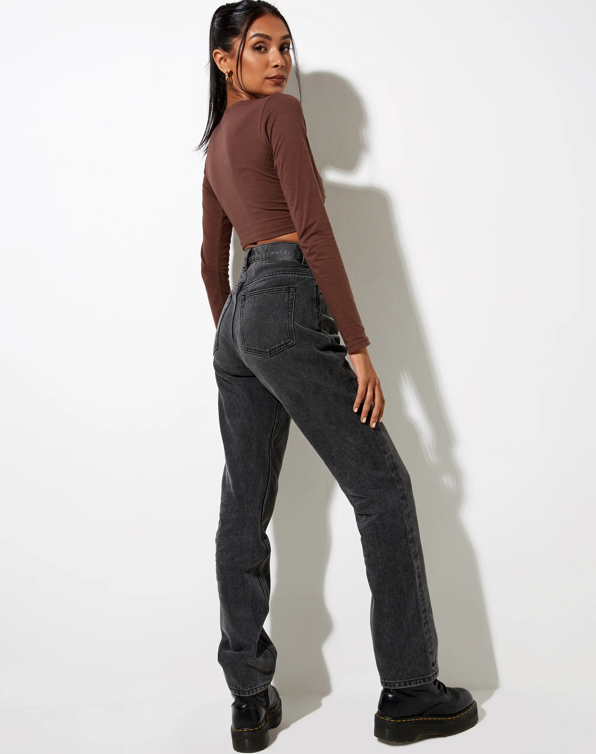 Zen Crop Top in Deep Mahogany - Awmao