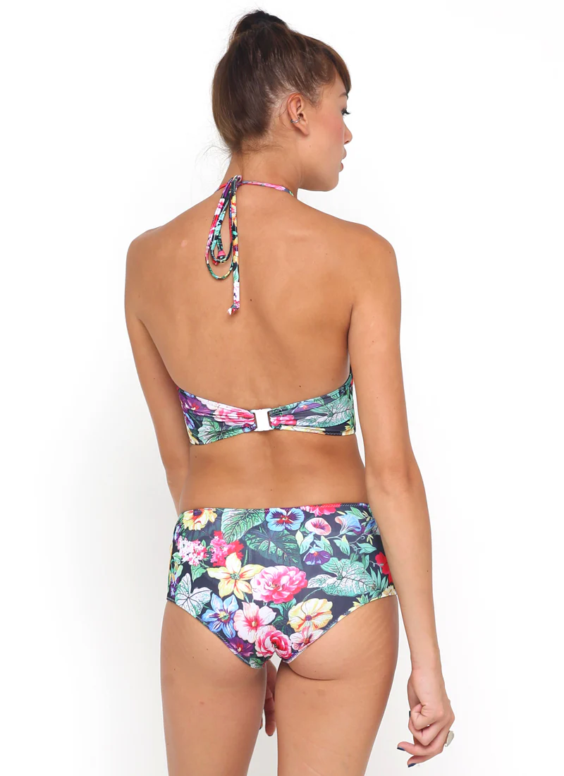 Longline Bikini Top in Cottage Garden - Awmao