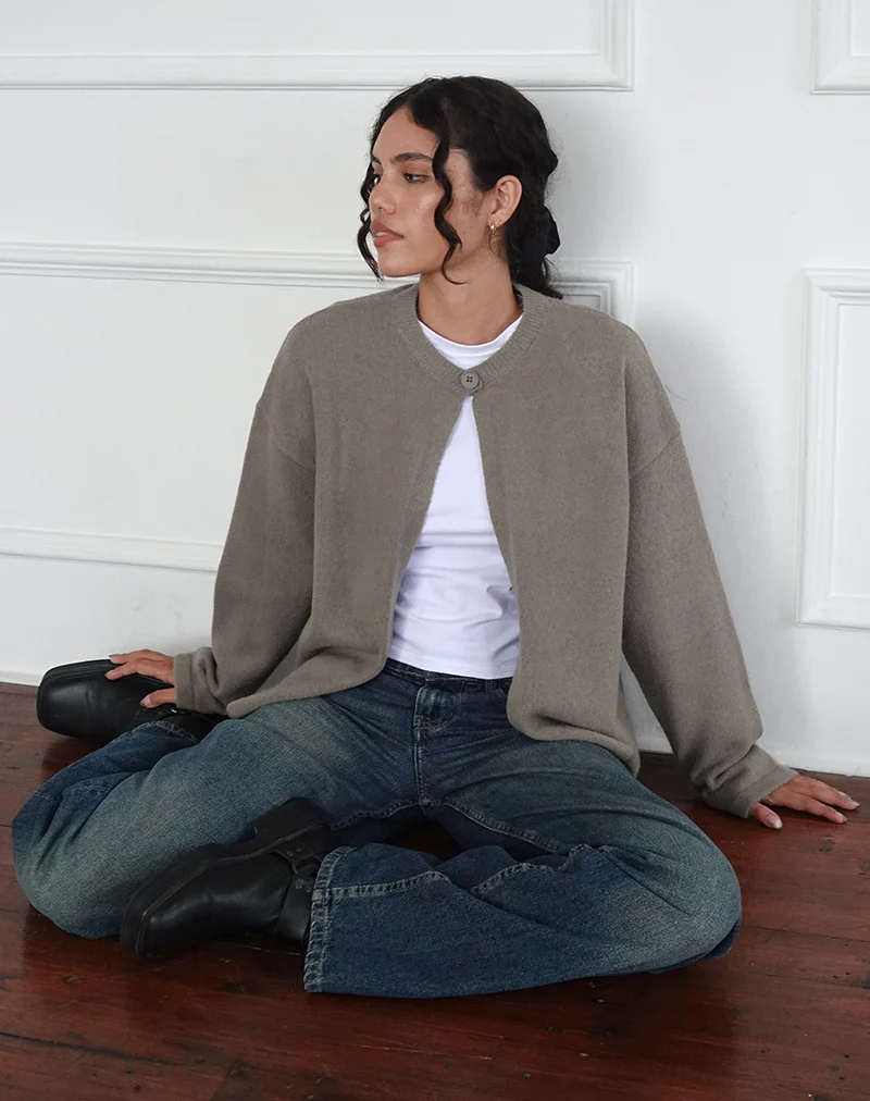 Maureen Cardigan in Taupe - Awmao
