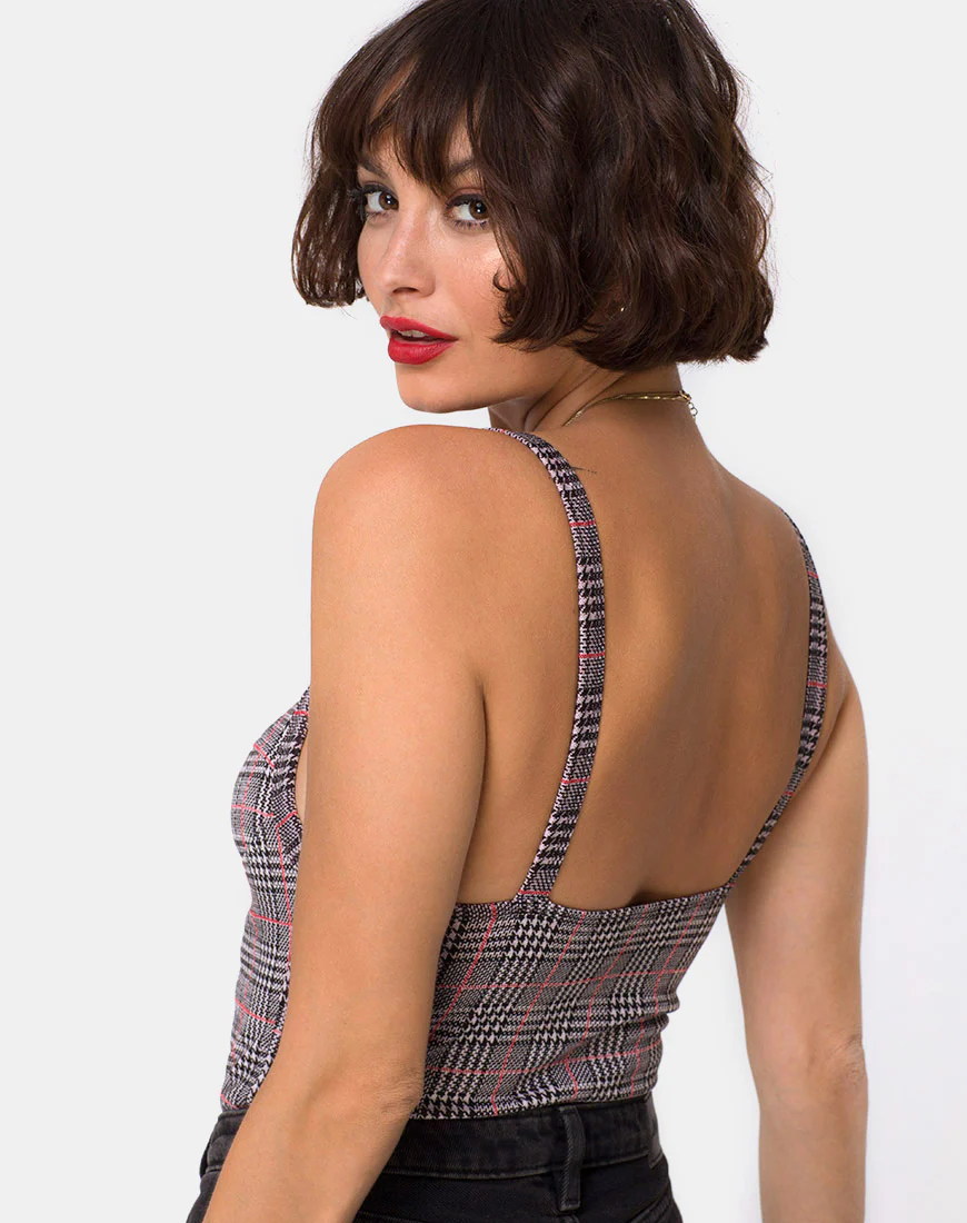 Soares Bodice in Charles Check Blush - Awmao