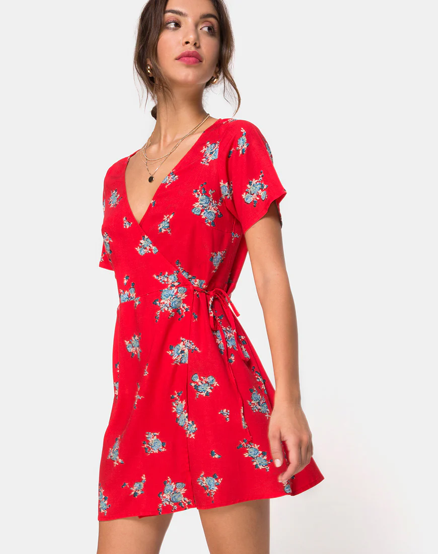 Slava Dress in Soi Rose Red - Awmao