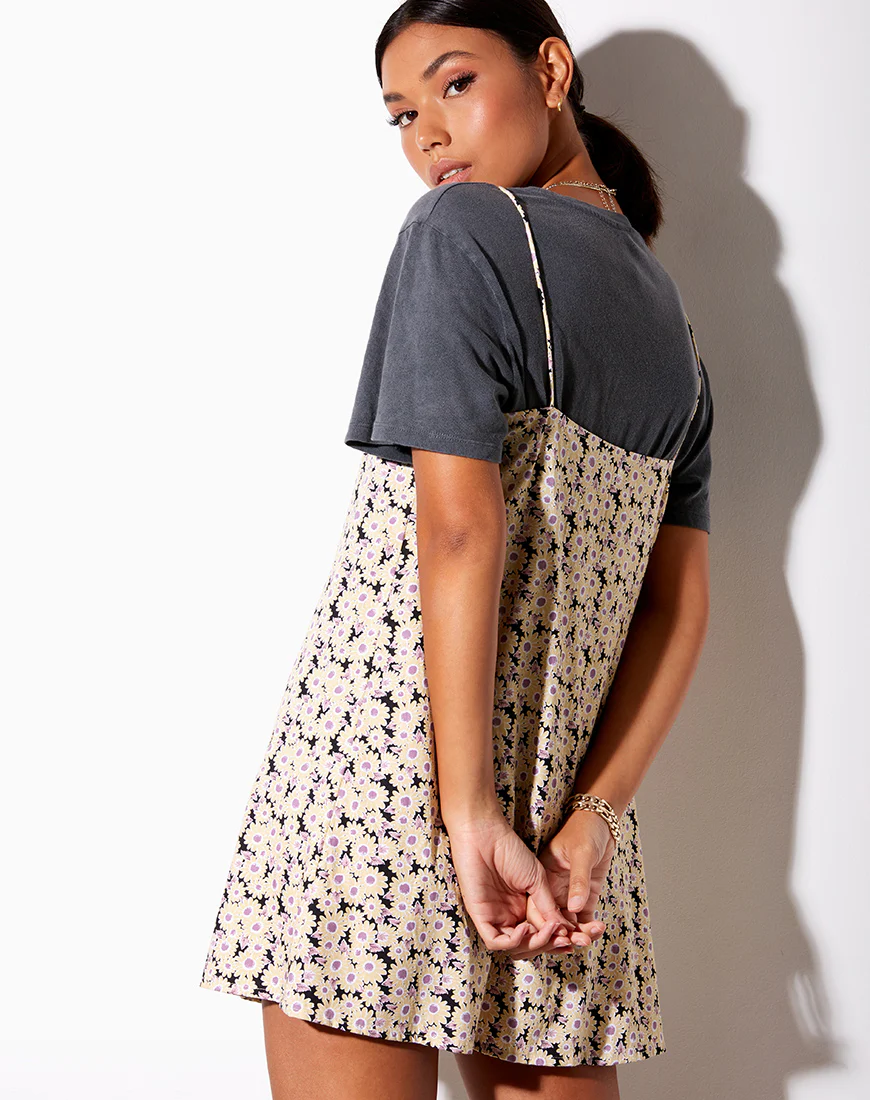 Akina Slip Dress in Daisy Day Dream Cream - Awmao
