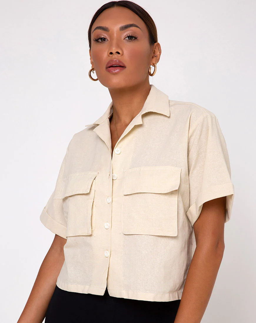 Alka Shirt in Ecru - Awmao