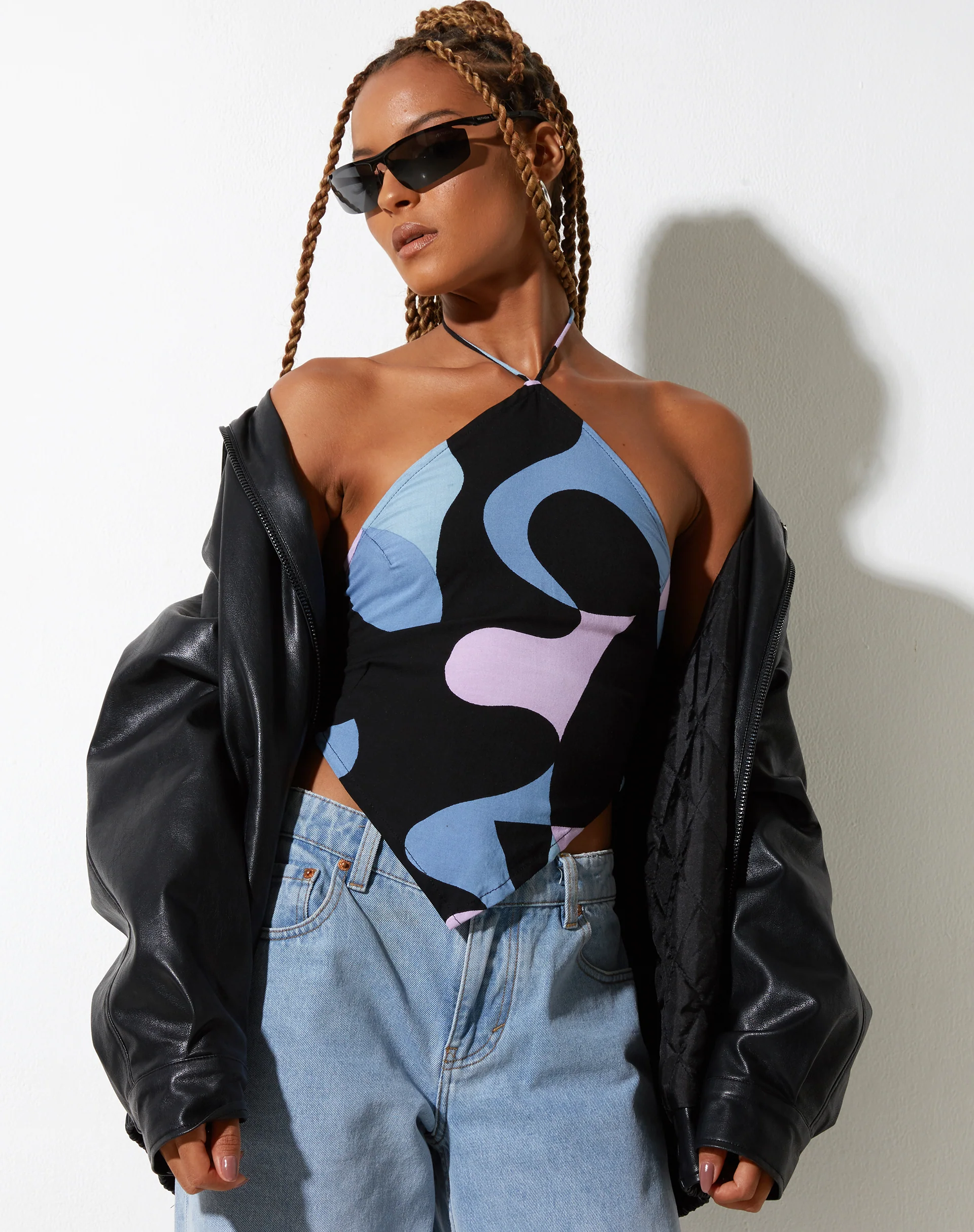 Jaira Top in Abstract Purple - Awmao