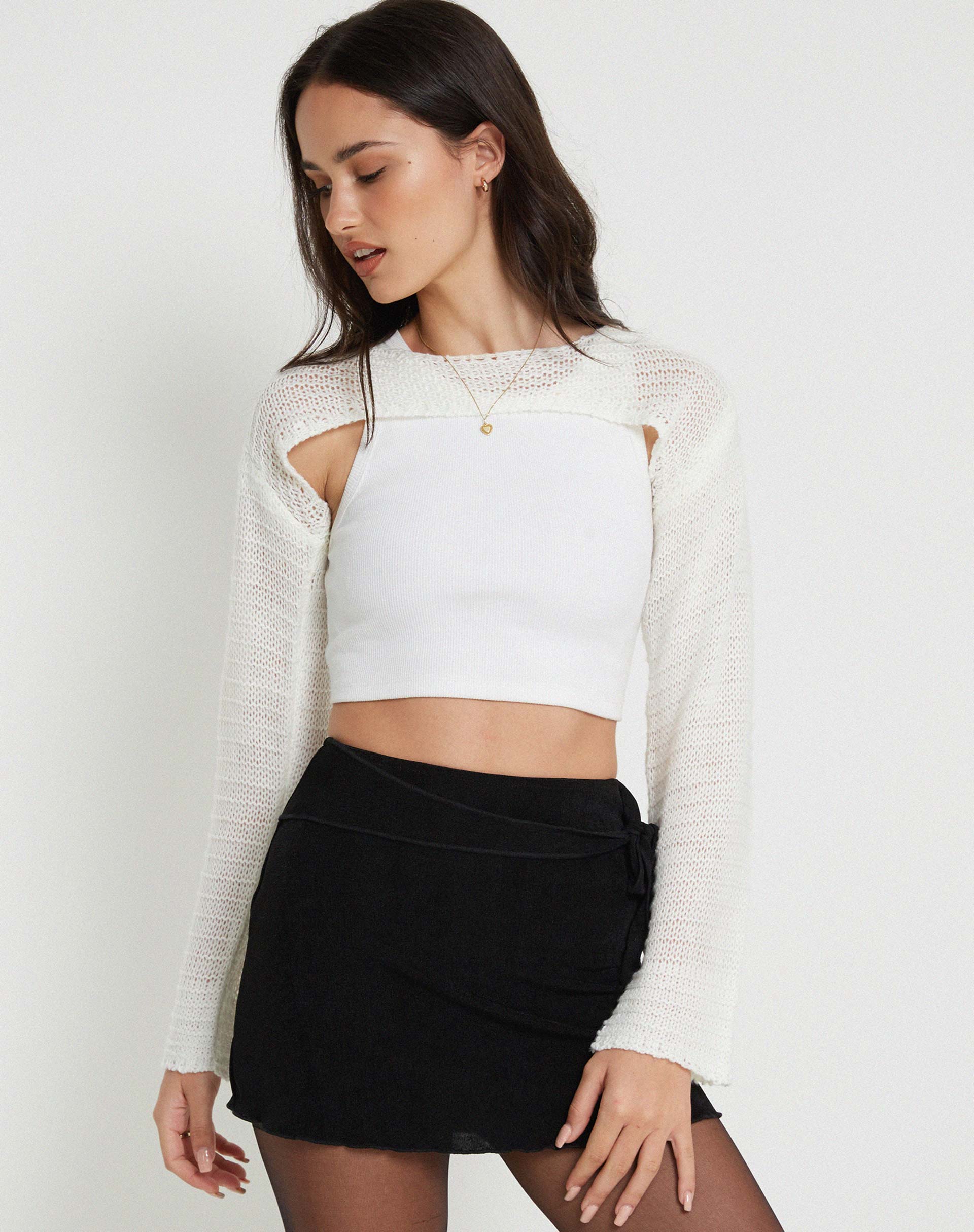 Hantaro Bolero Top in Ivory - Awmao