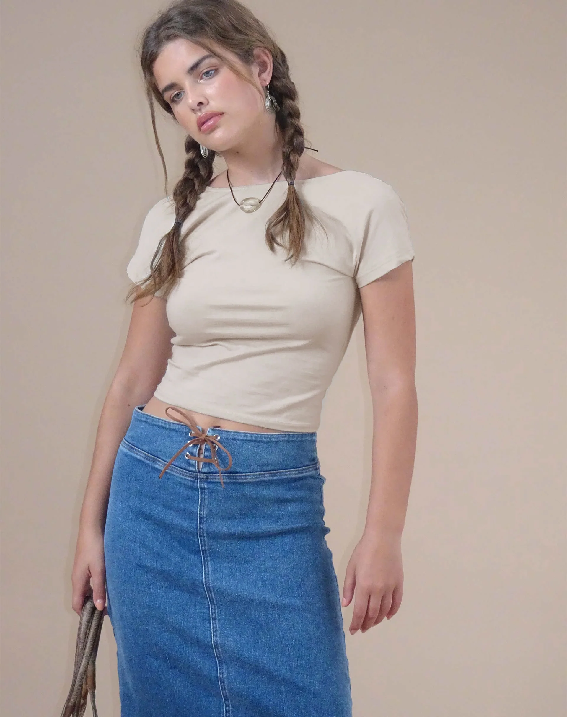 Xiwang Crop Top in Coconut Milk - Awmao