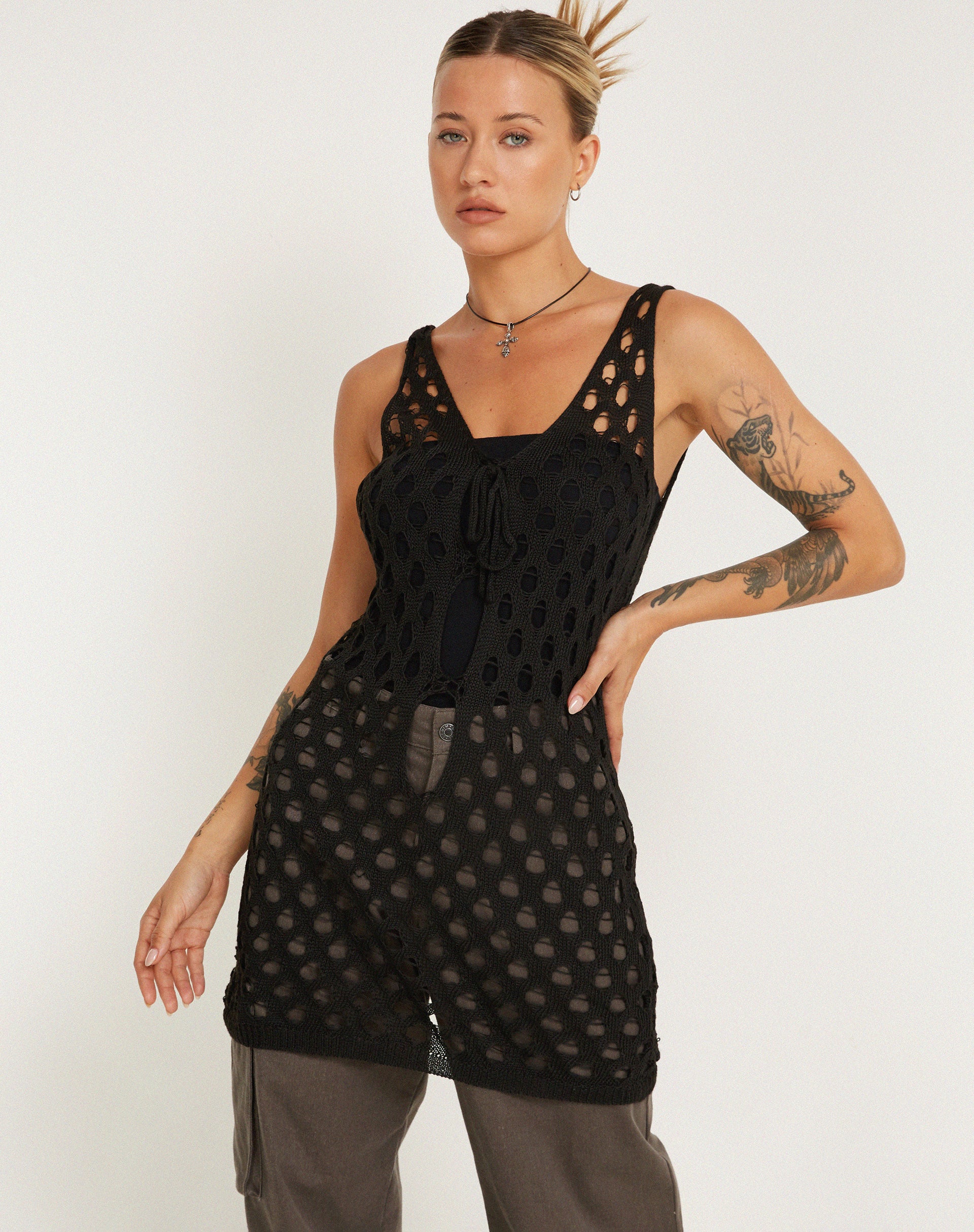 Ryushi Mini Dress in Black - Awmao
