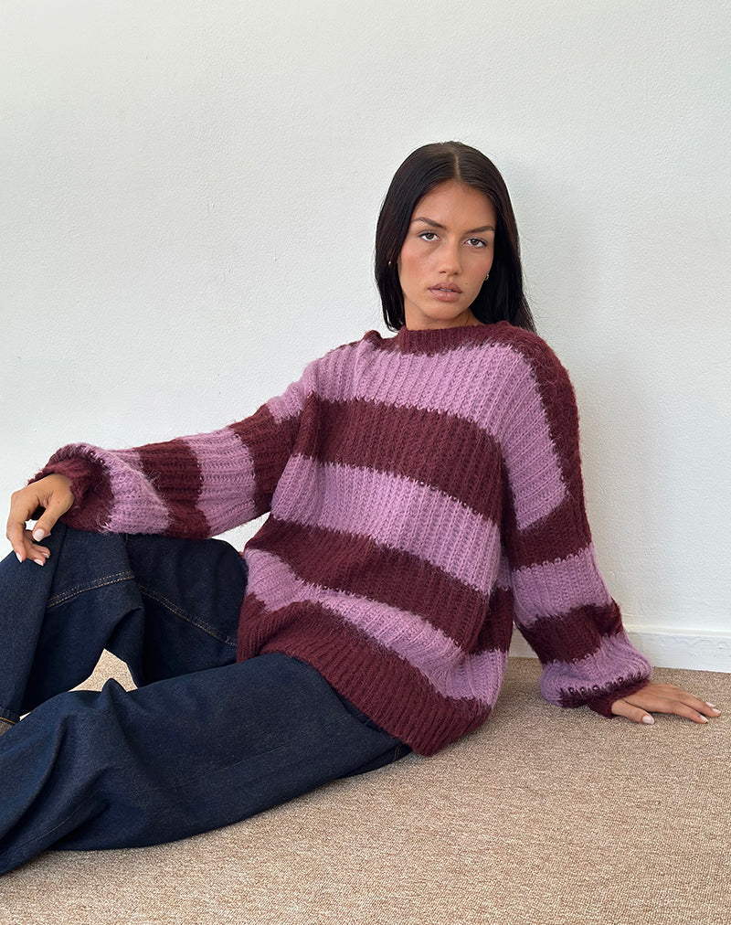 Daren Jumper in Purple Stripe - Awmao
