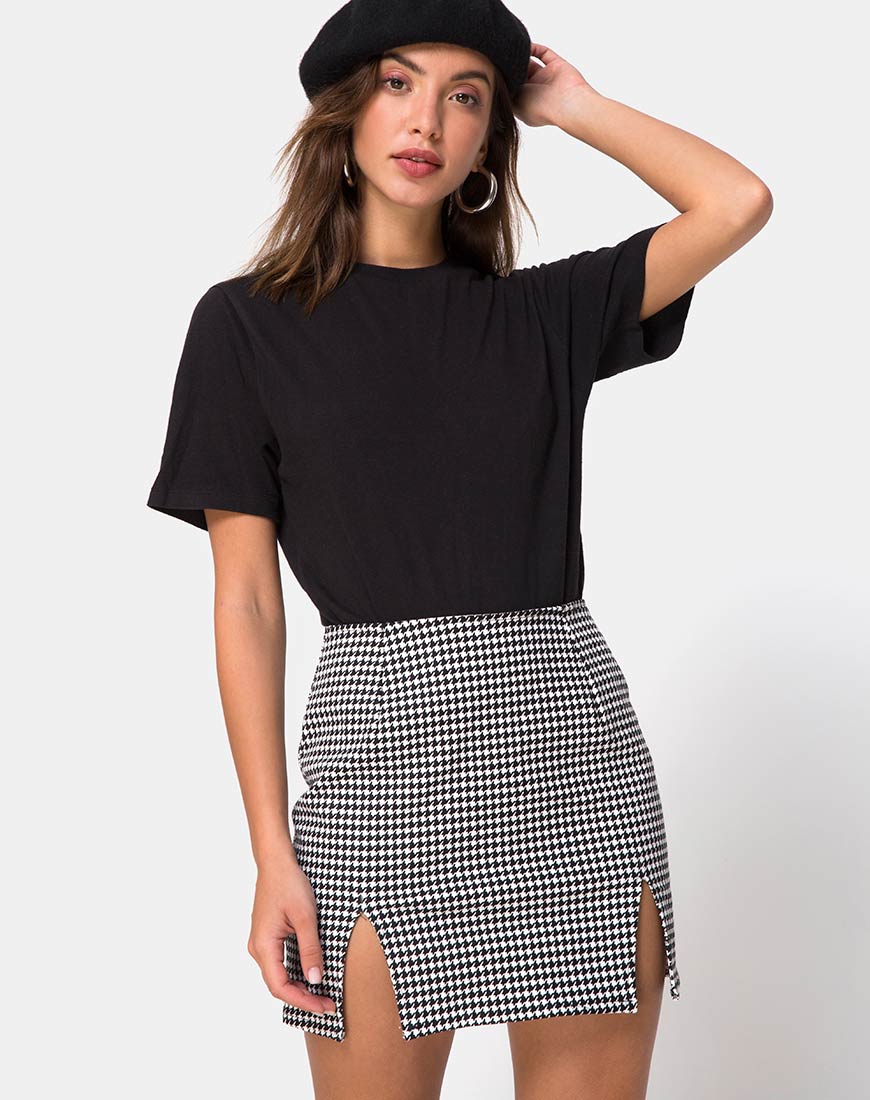 Zida Mini Skirt in Small Dogtooth - Awmao