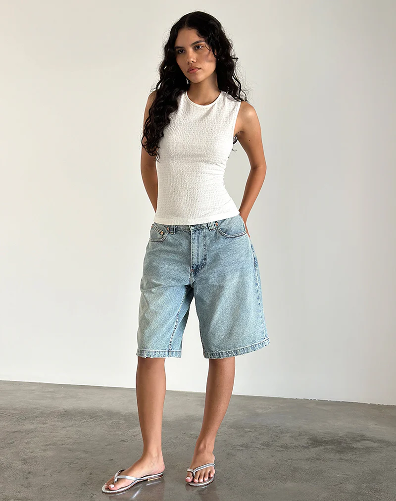 Mohala Top in Crinkle Ivory - Awmao