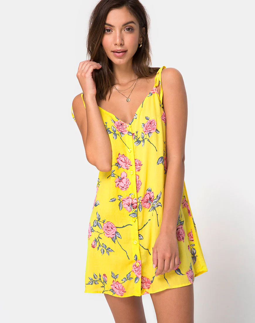 Osla Slip Dress in Candy Rose Yellow - Awmao