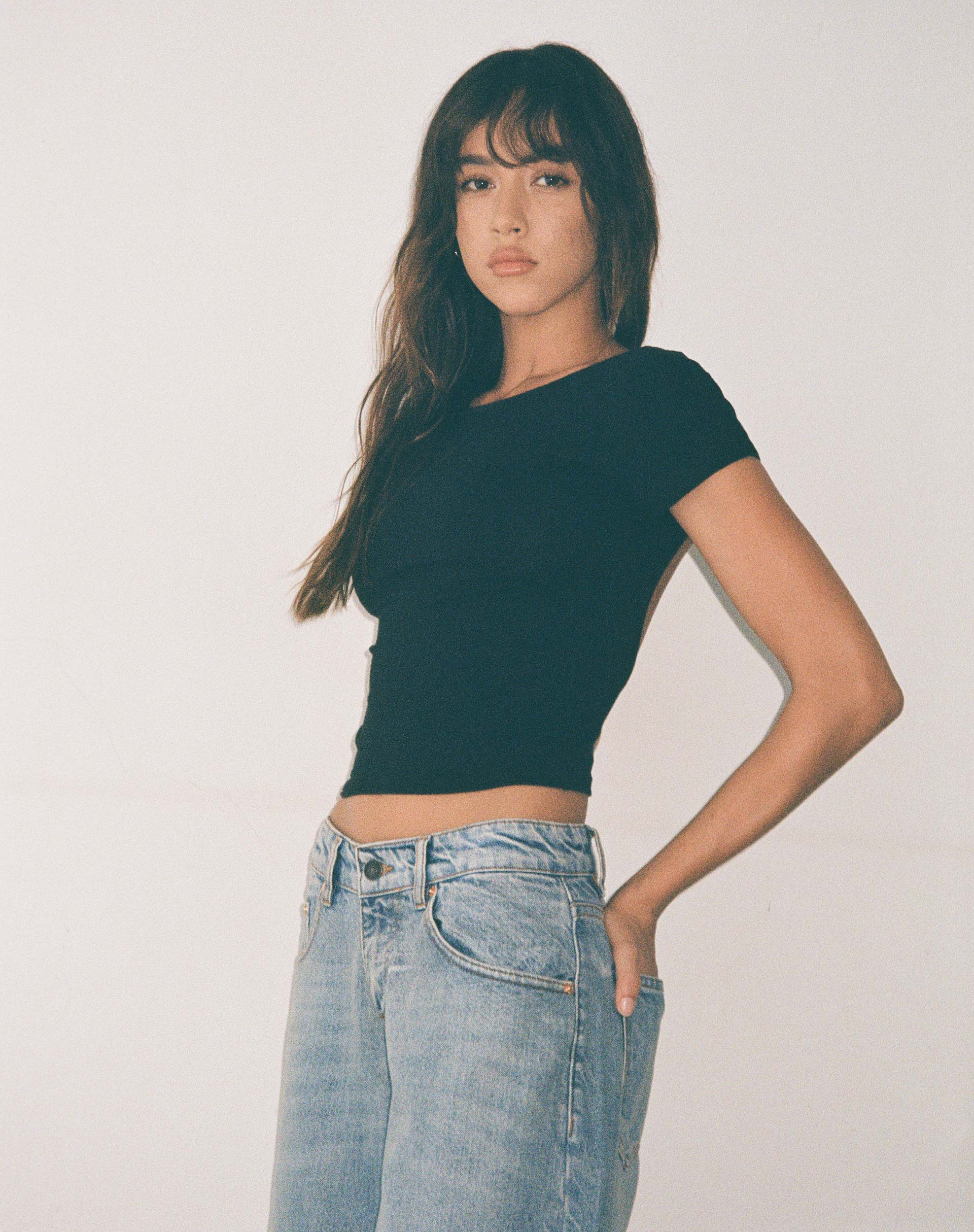 Xiwang Crop Top in Black - Awmao
