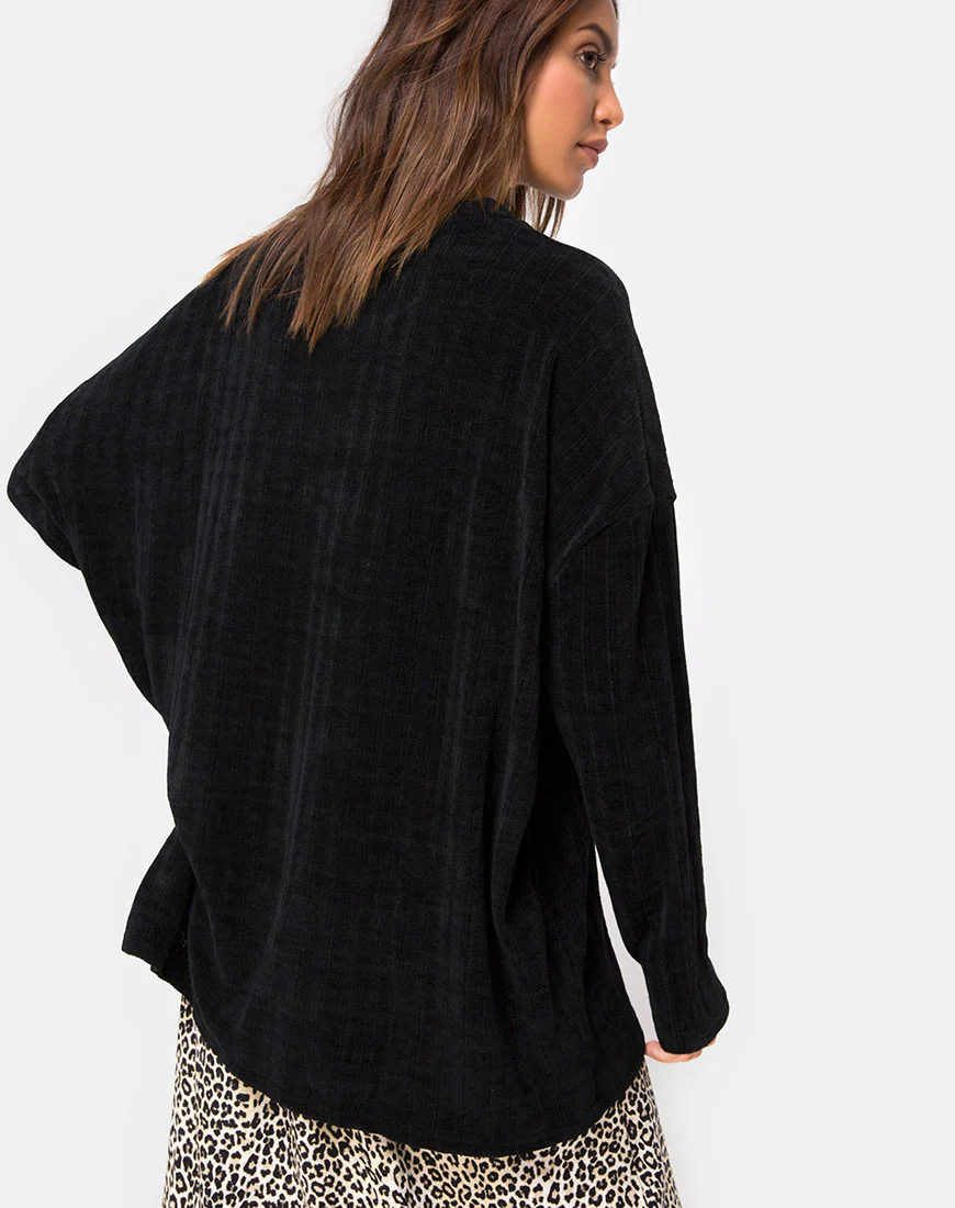 Dad Jumper in Chenille Black - Awmao