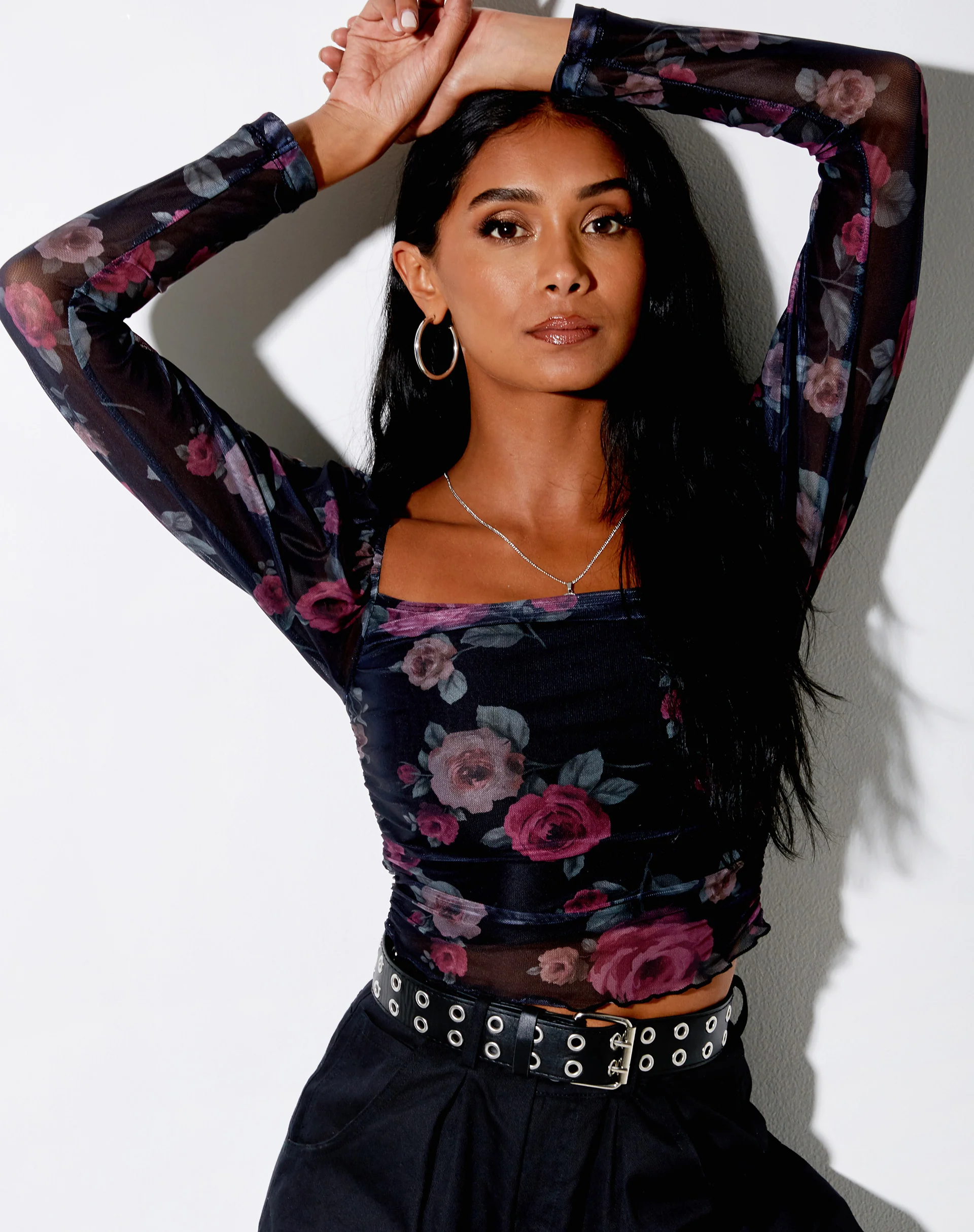 Amara Crop Top in Gothic Rose - Awmao