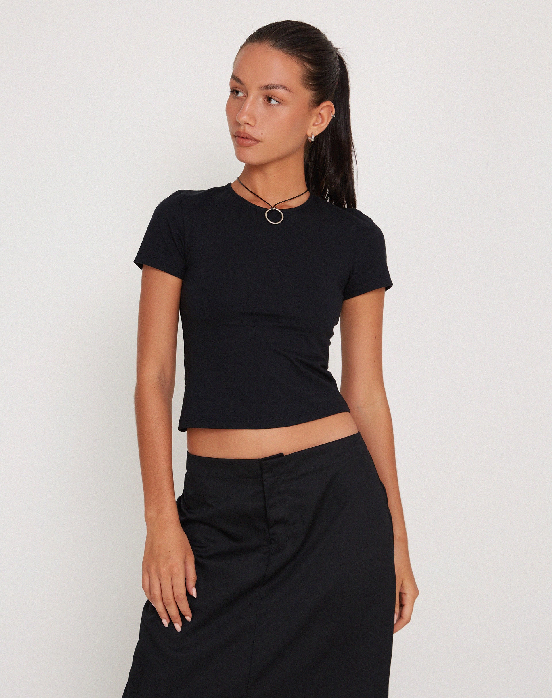 Sayda Lace Back Top in Black - Awmao