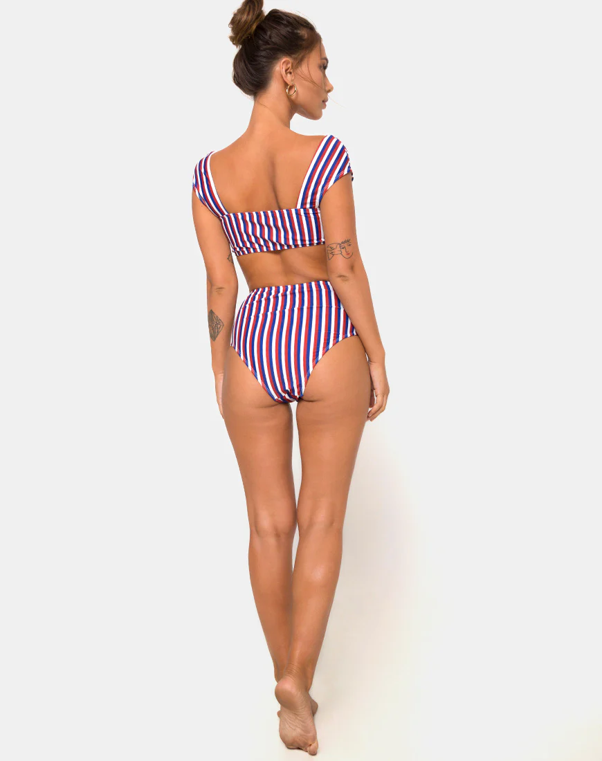 Grifin Bikini Bottom in Triple Stripe - Awmao