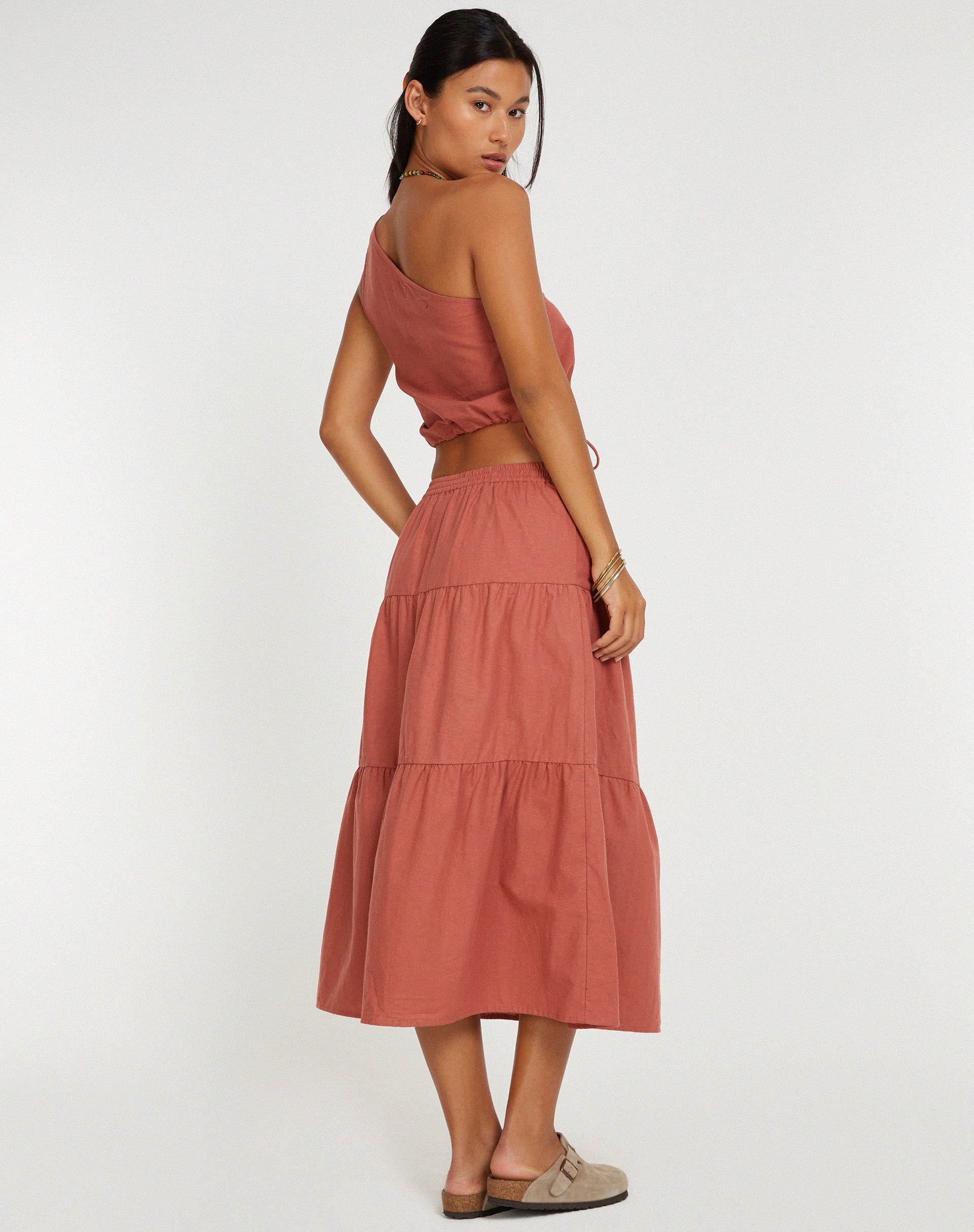 Midaxi Skirt in Cedar Wood - Awmao