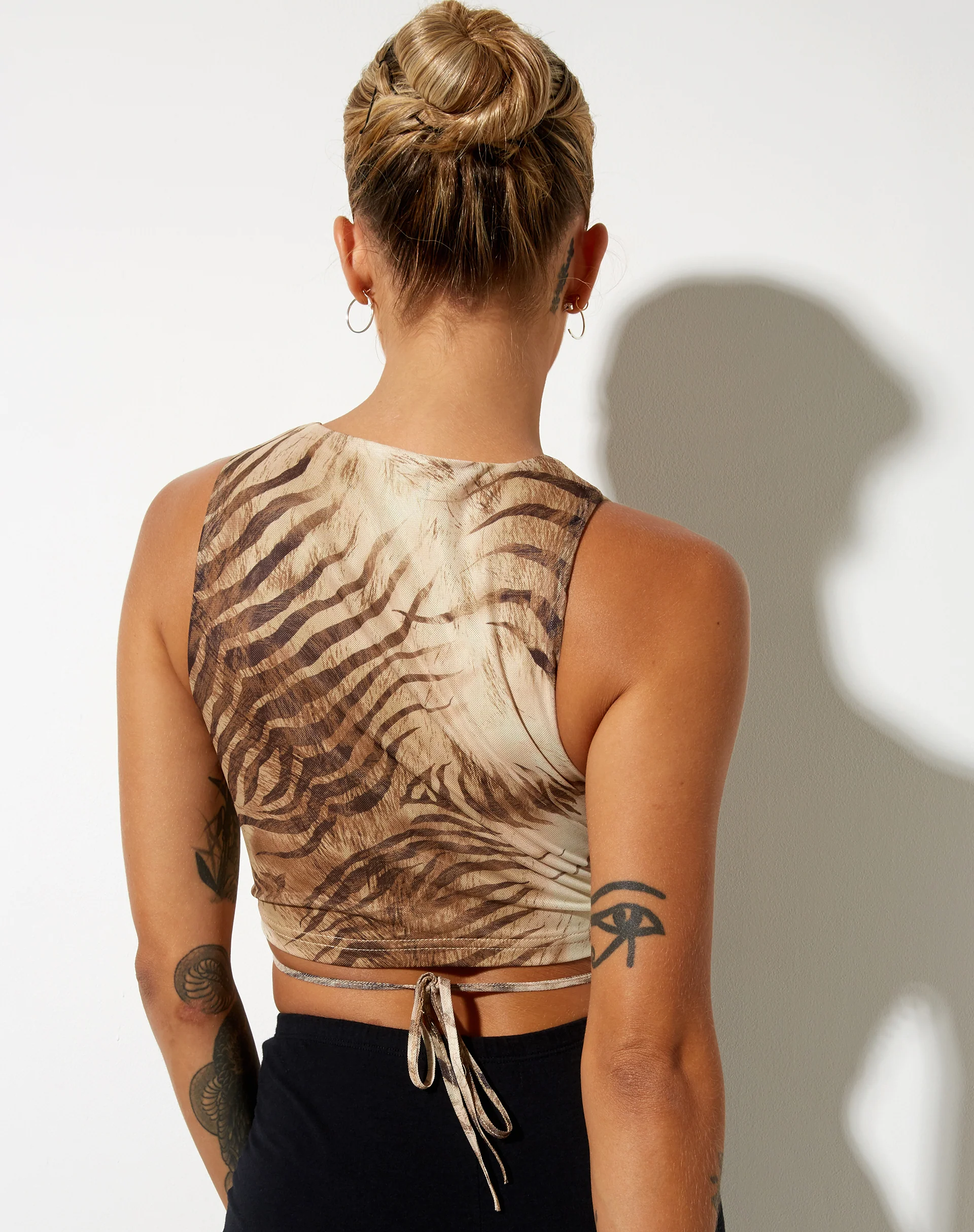 Bima Crop Top in Tiger Brown - Awmao
