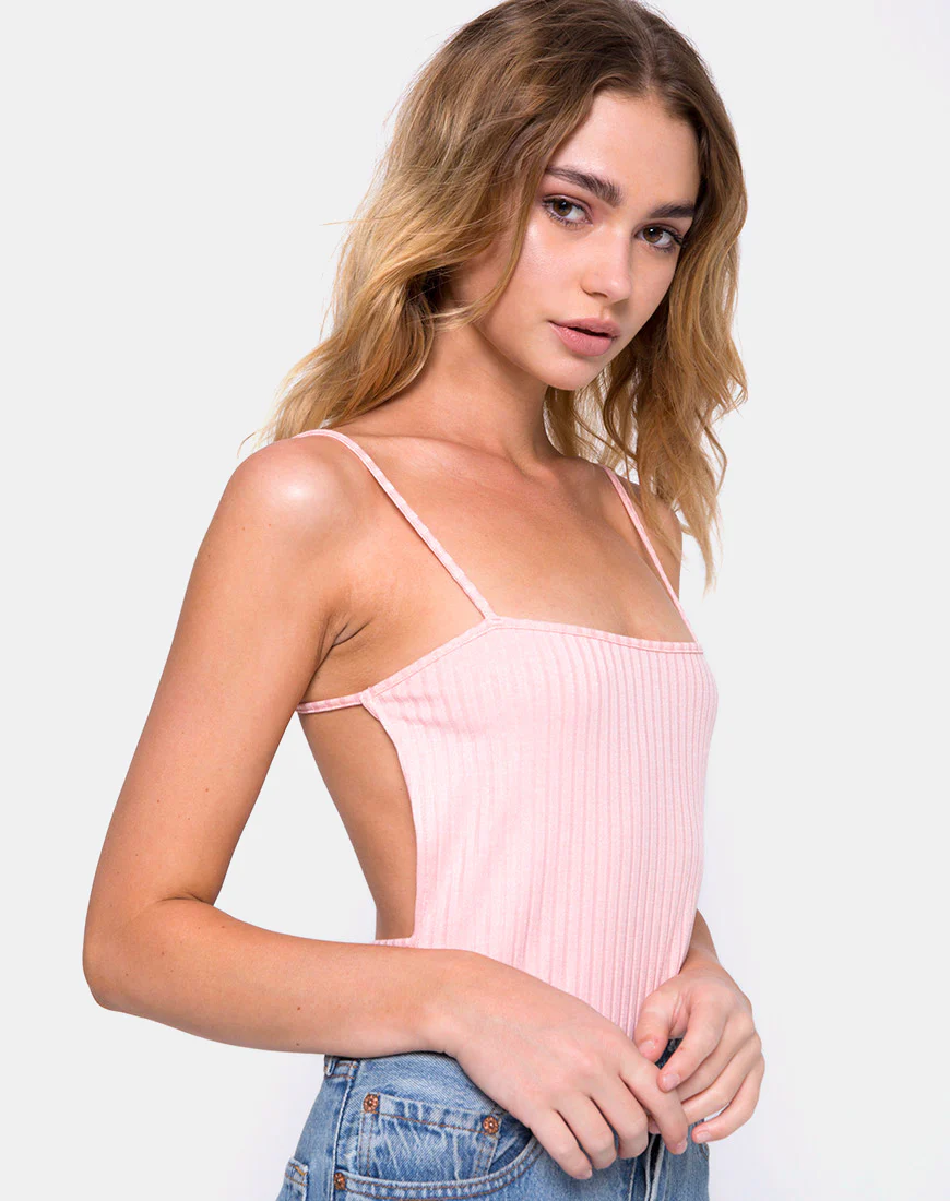 Lucia Bodice in Ribbed Blush - Awmao