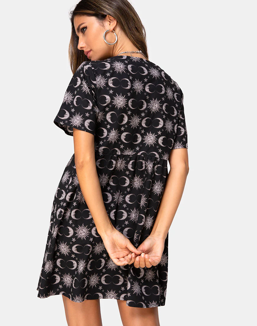 Flarita Dress in Moonlight Black - Awmao