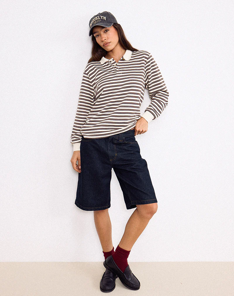 Low Rise Skater Short in Indigo - Awmao