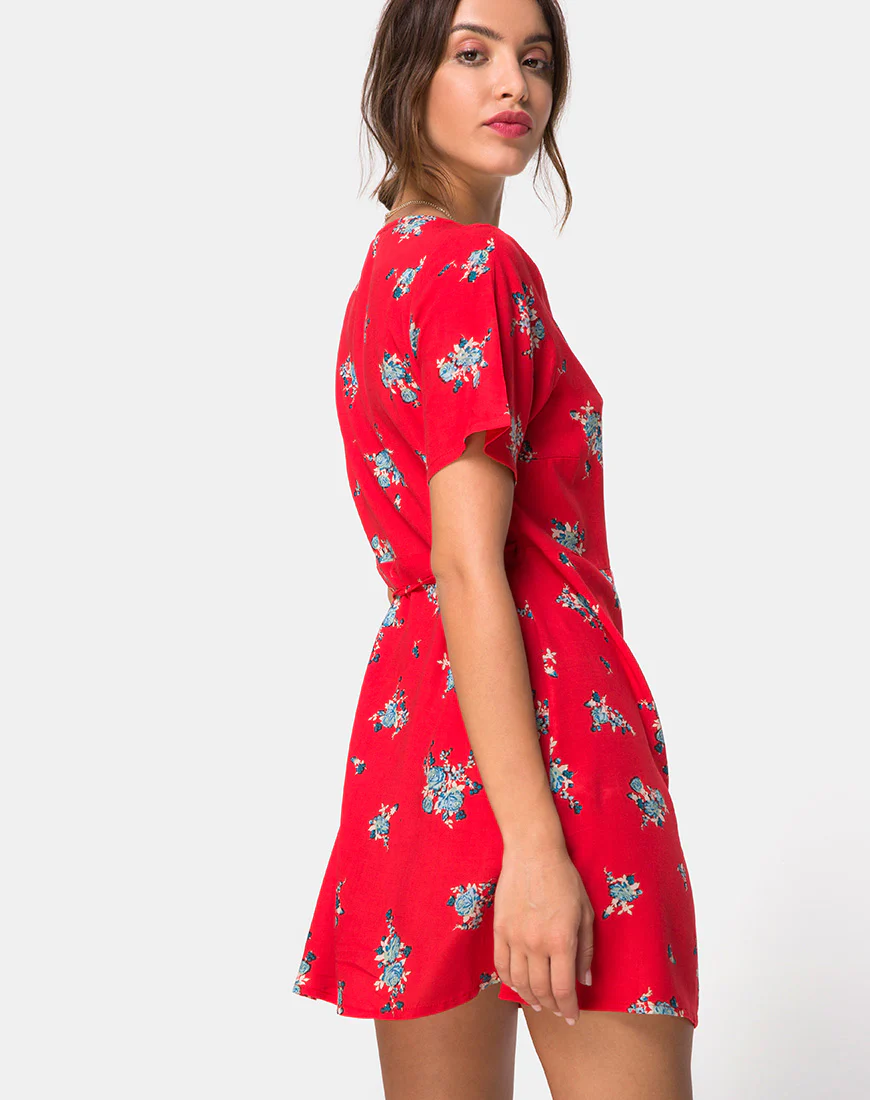 Slava Dress in Soi Rose Red - Awmao