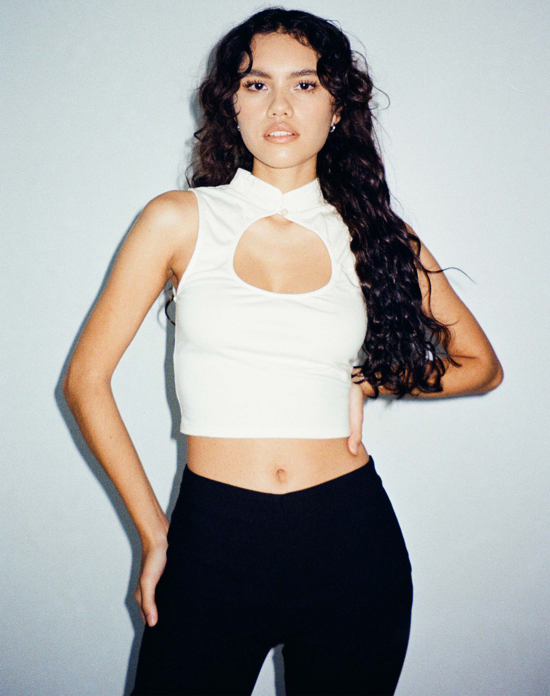 Annesley Crop Top in Ivory - Awmao