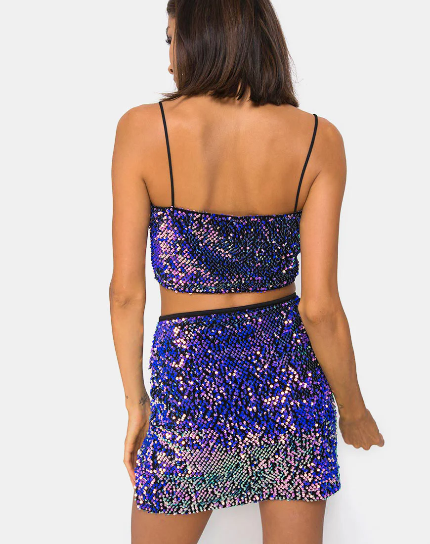 Kylie Crop Top in Velvet Laser Pink - Awmao