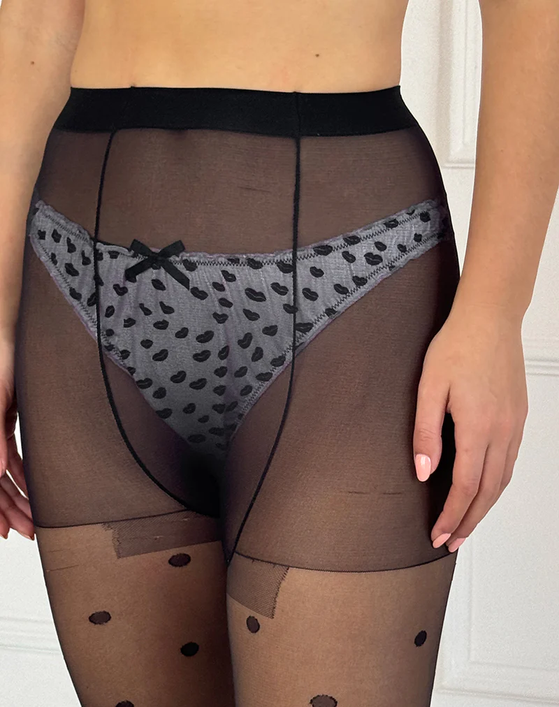 Adrienne Thong in Pink Micro Lips Black - Awmao