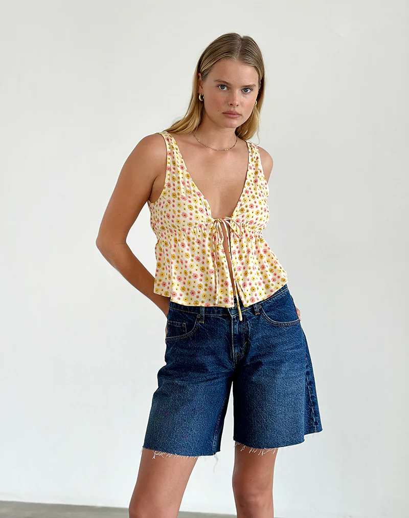 Rolia Cami Top in Daisy Chain Cream - Awmao