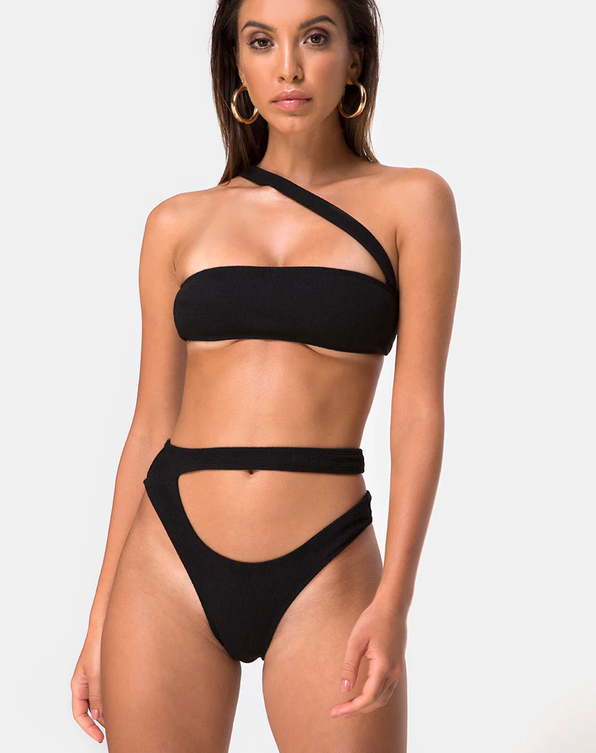 Bound Bikini Top in Black - Awmao